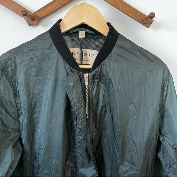 NWOT Burberry Green Mayther Technical Nylon Bomber Jacket Size 4 - Picture 6 of 13